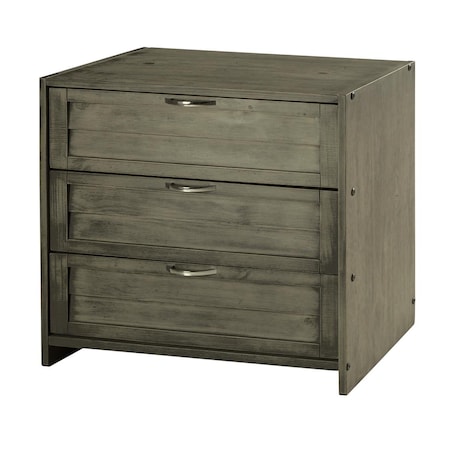 Facelift First PD-790B-AG Louver 3 Drawer Chest In Antique Grey FA678415
